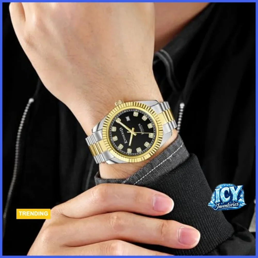 Men's Dress Watch with Solid Stainless Steel Band, Water Resistant